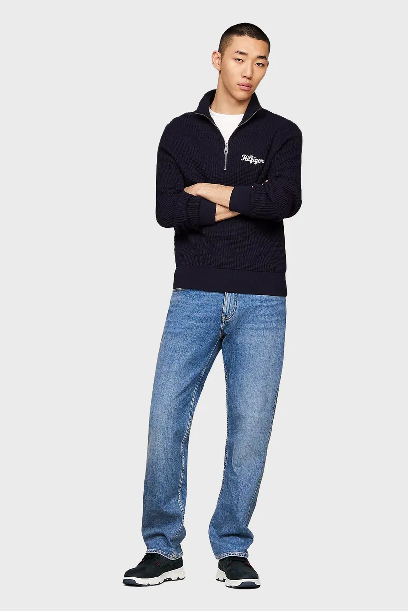 Мужские темно-синие кожаные кроссовки HILFIGER NUBUCK MIX HYBRID SHOE 6