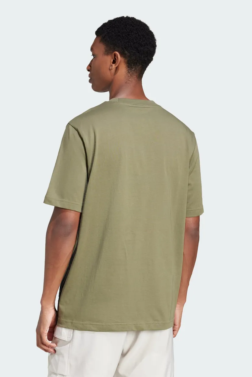 Мужская оливковая футболка Essentials 3-Stripes Single Jersey 3