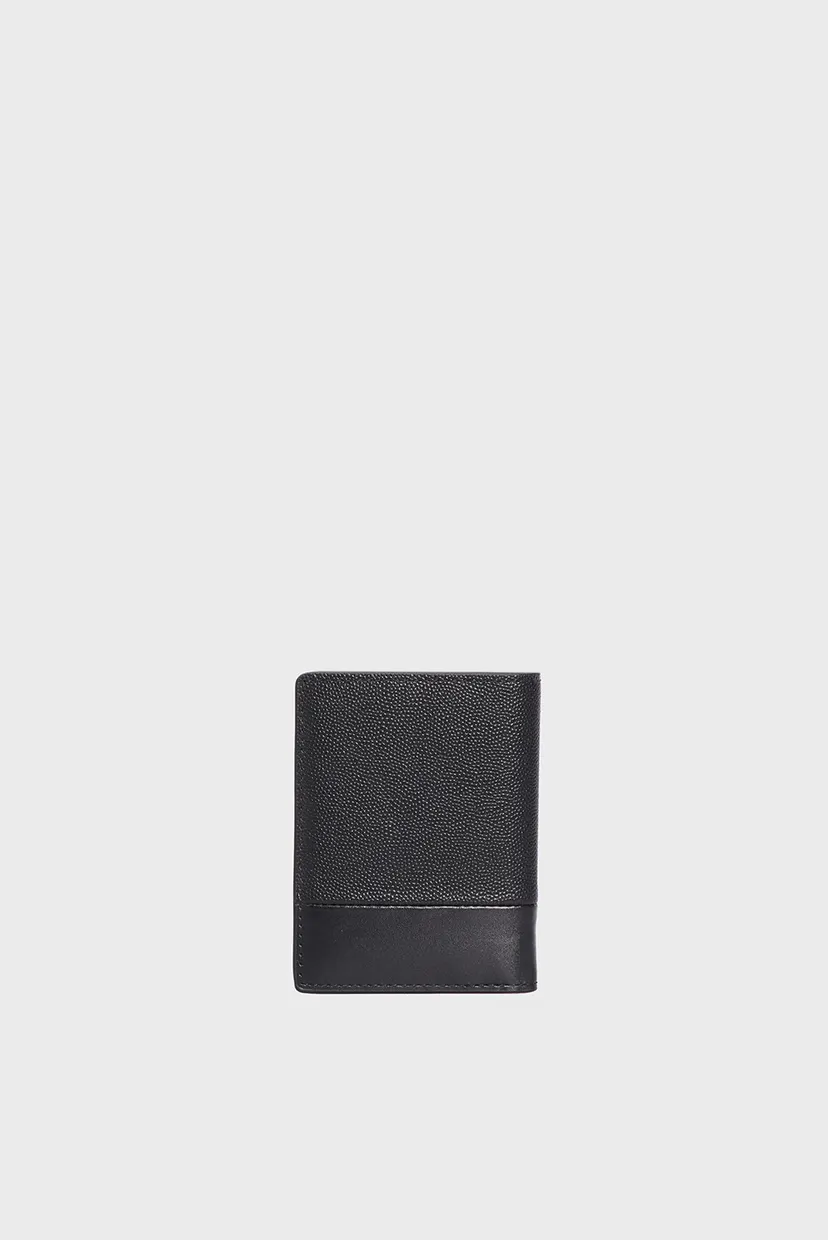 Чоловічий чорний шкіряний гаманець CK MUST BIFOLD 10CC 4