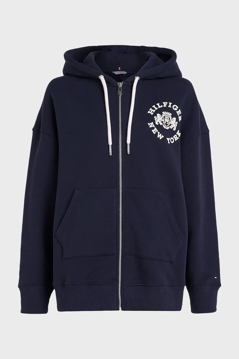 Женское темно-синее худи RLX VARSITY LONG ZIP UP 5