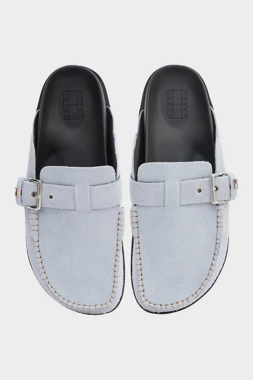 Женские голубые замшевые клоги COMFORT 4