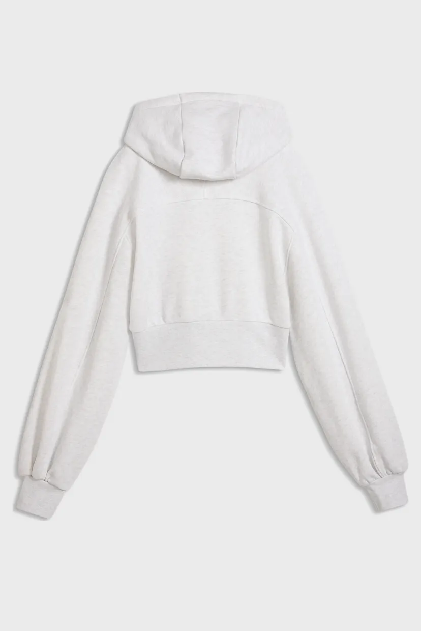 Женское светло-серое худи Essentials Cropped Balloon Sleeve Hoodie Women 5
