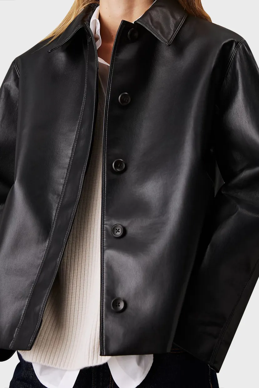 Женская черная кожаная куртка RE-GEN LEATHER JACKET 4