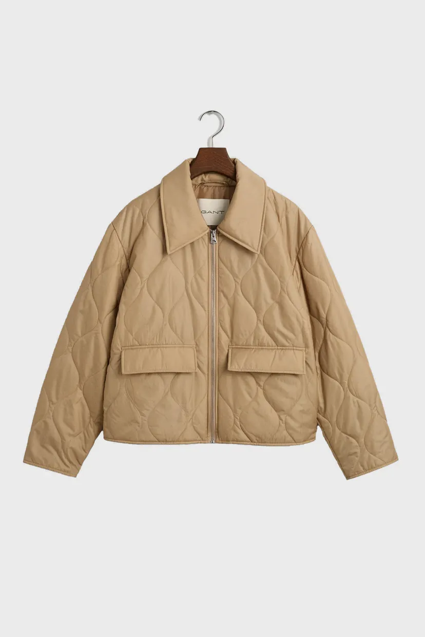 Жіноча бежева куртка QUILTED COLLARED 5