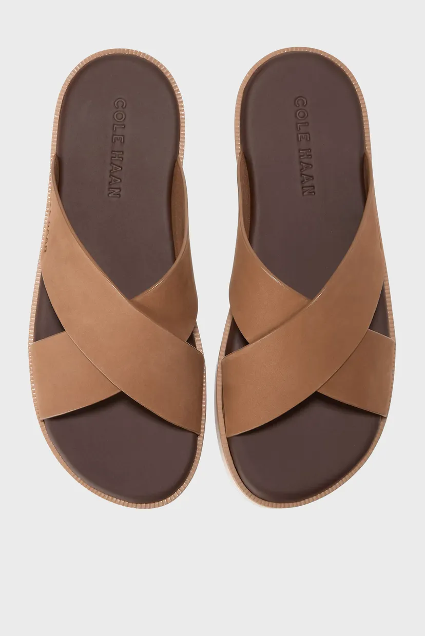 Чоловічі коричневі нубукові слайдери Nantucket Cross Strap 4