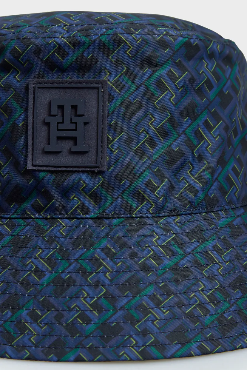 Чоловіча темно-синя панама з візерунком TH MONOGRAM TWILL AOP BUCKET 3