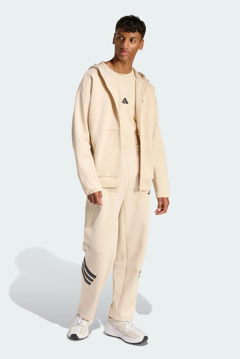 フードつきブルゾンベージュhiro様 Мужское бежевое худи Future Icons Small Logo Full-Zip adidas