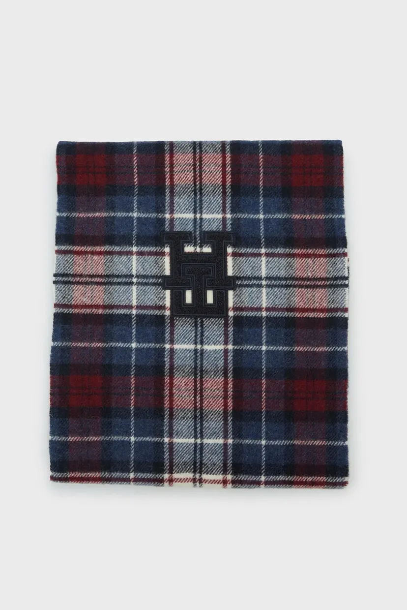 Мужской шерстяной шарф в клетку TH MONOGRAM TARTAN SCARF 4