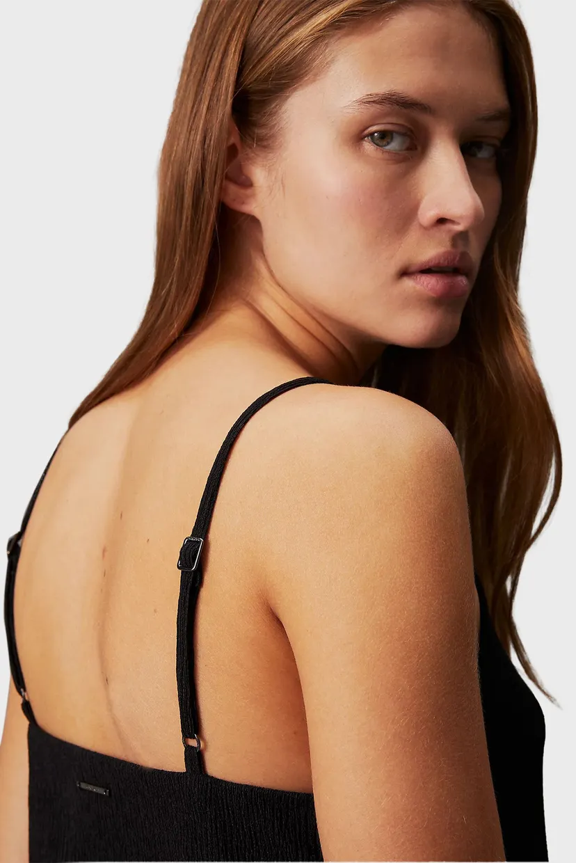 Жіночий чорний топ CRINKLED JERSEY CAMI TOP 4