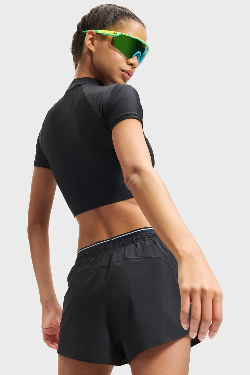 Жіночий чорний топ HeatGear Crop Mock SS-BLK 3