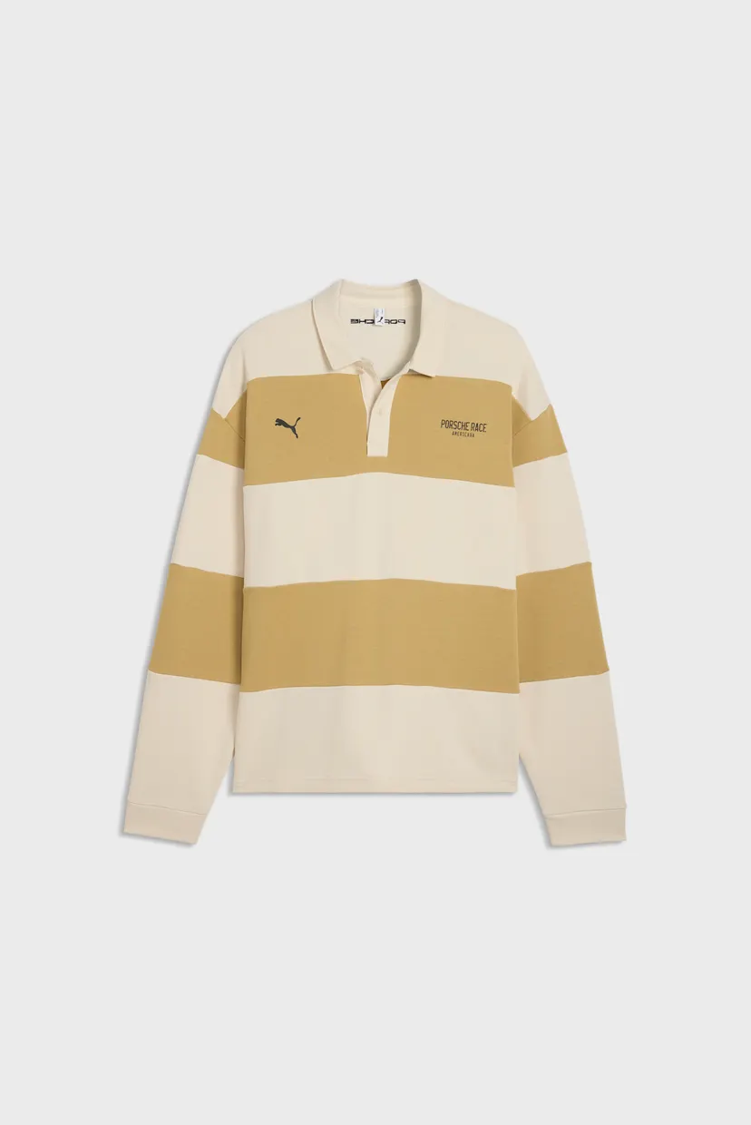 Мужское бежевое поло в полоску Porsche Legacy Polo Sweater Men 4