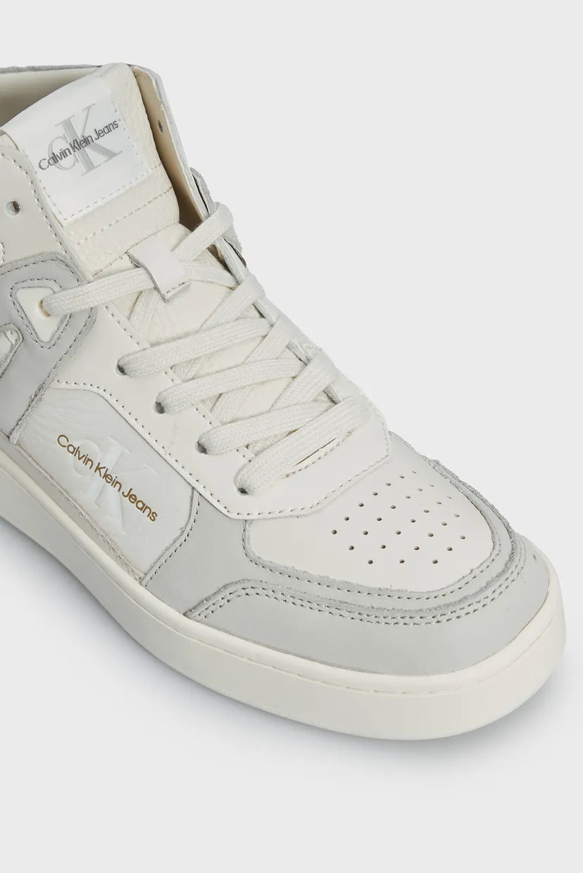 Жіночі білі шкіряні кросівки BASKET CUPSOLE HIGH MIX ML FAD 5