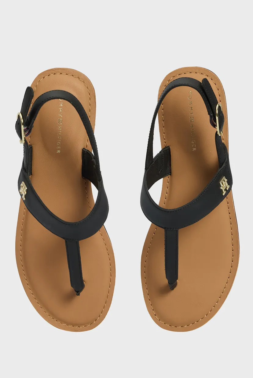 Жіночі чорні шкіряні сандалі LEATHER THONG SANDAL 4