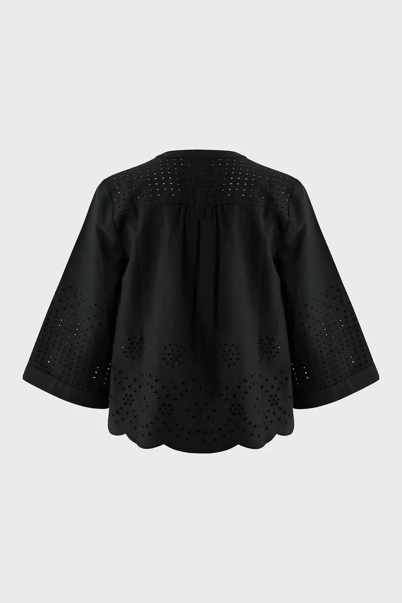 Жіноча чорна блуза Modern embroidery blouse 6