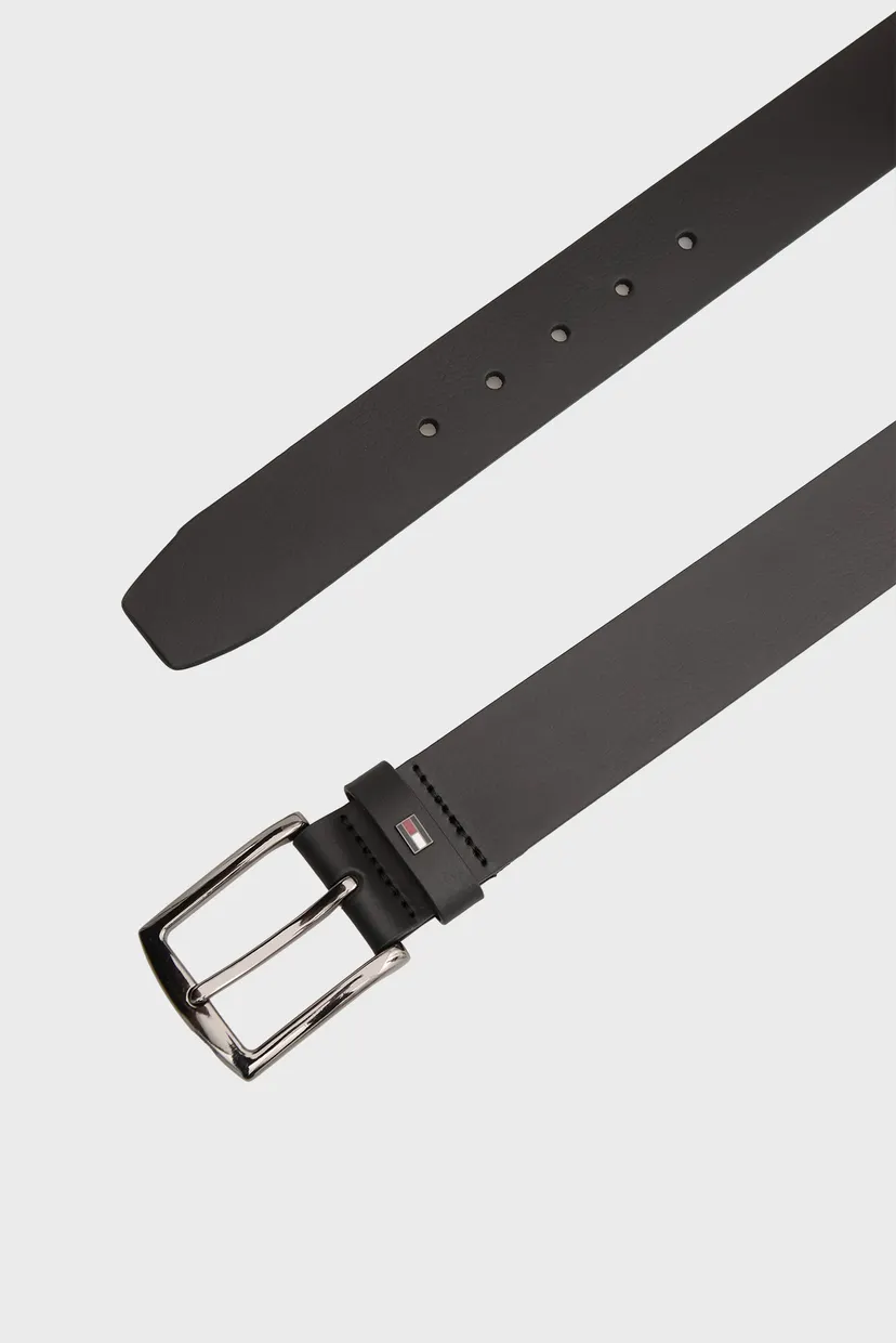 Мужской черный кожаный ремень PEBBLE 3