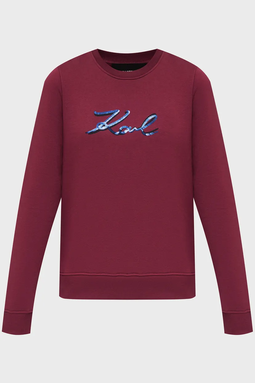 Женский бордовый свитшот signature 5