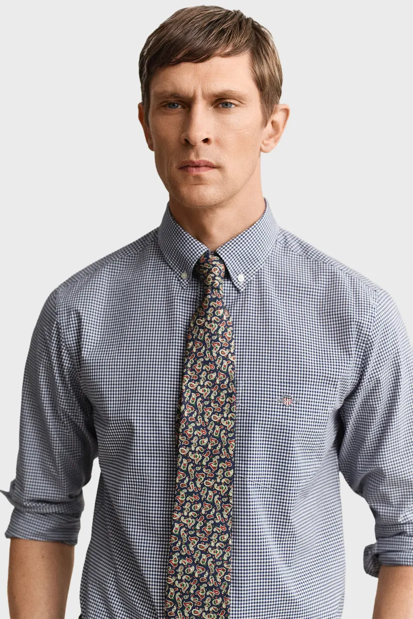 Мужская темно-синяя рубашка в клетку CLASSIC GINGHAM 4