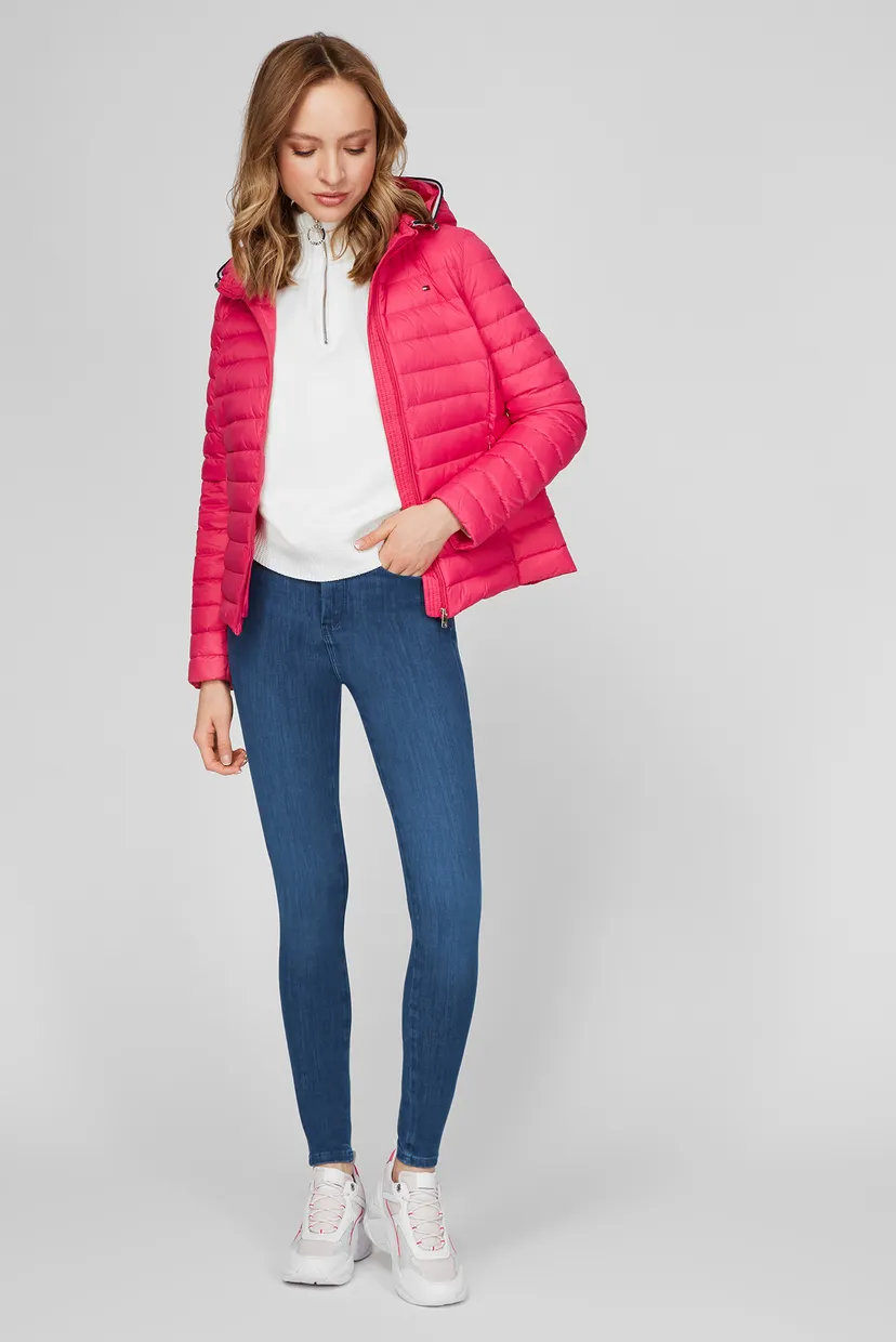 Женская белая кофта ZIP-UP HIGH-NK SWT Tommy Hilfiger WW0WW30421