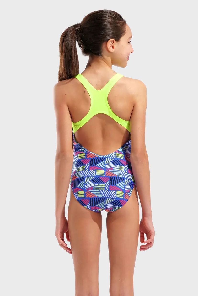 Дитячий синій купальник з візерунком CANDIES SWIMSUIT SWIM PRO BACK 3