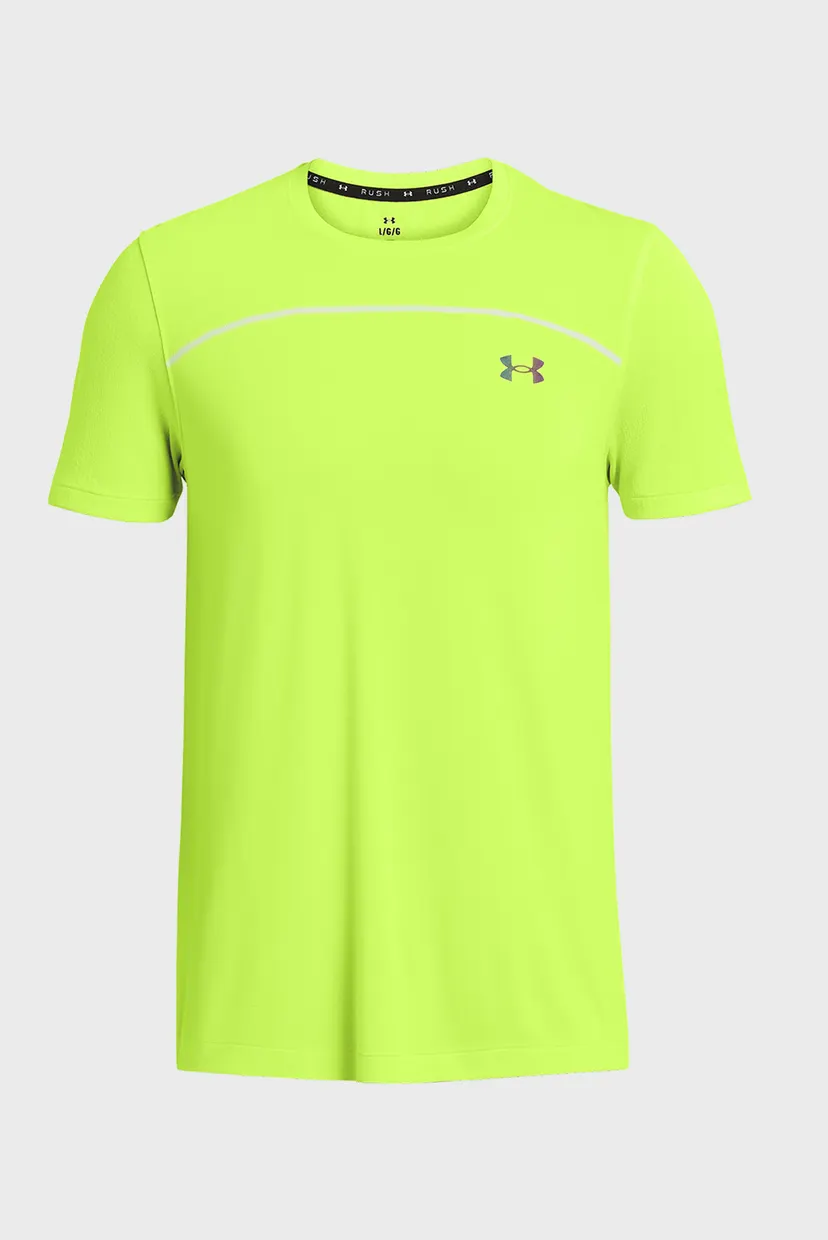 Чоловіча жовта футболка UA Rush Seamless Wordmark SS 5