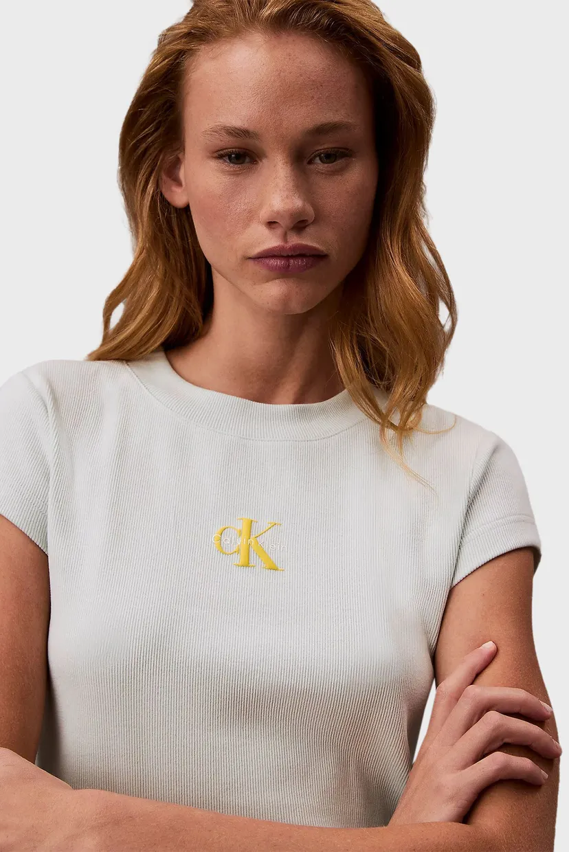 Женская мятная футболка MONOGRAM BABY TEE 4