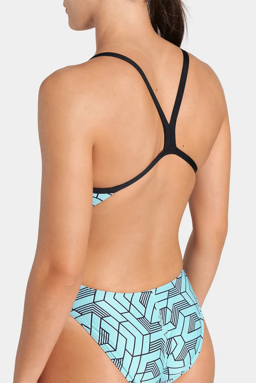 Жіночий блакитний купальник з візерунком ESCAPE SWIMSUIT CHALLENGE BACK 5