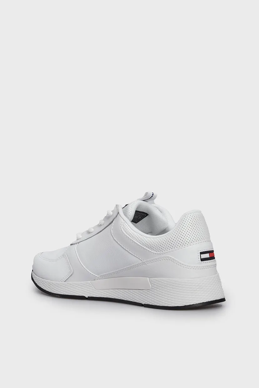 Мужские белые кожаные кроссовки TOMMY JEANS FLEXI RUNNER 5