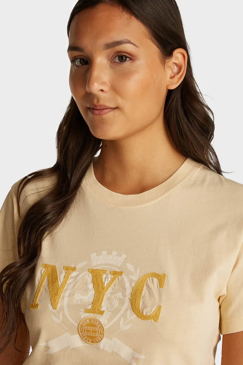Женская желтая футболка VARSITY GRAPHIC T-SHIRT 4