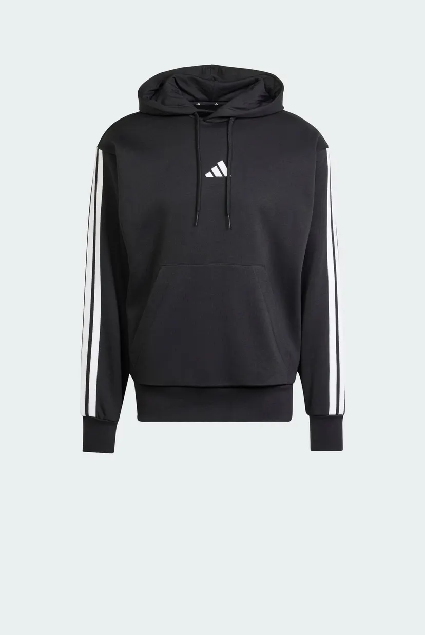 Мужское черное худи Essentials 3-Stripes Fleece 6