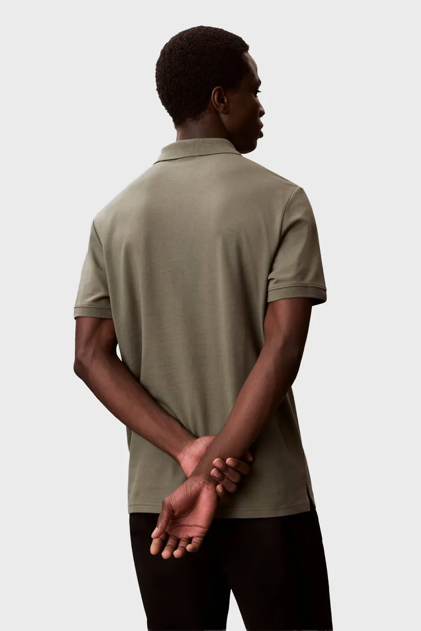 Мужское оливковое поло SLIM REFINED 3