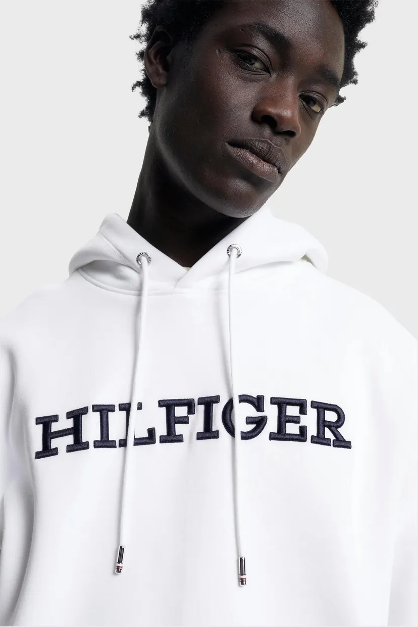 Мужское белое худи MONOTYPE EMBRO HOODIE 4