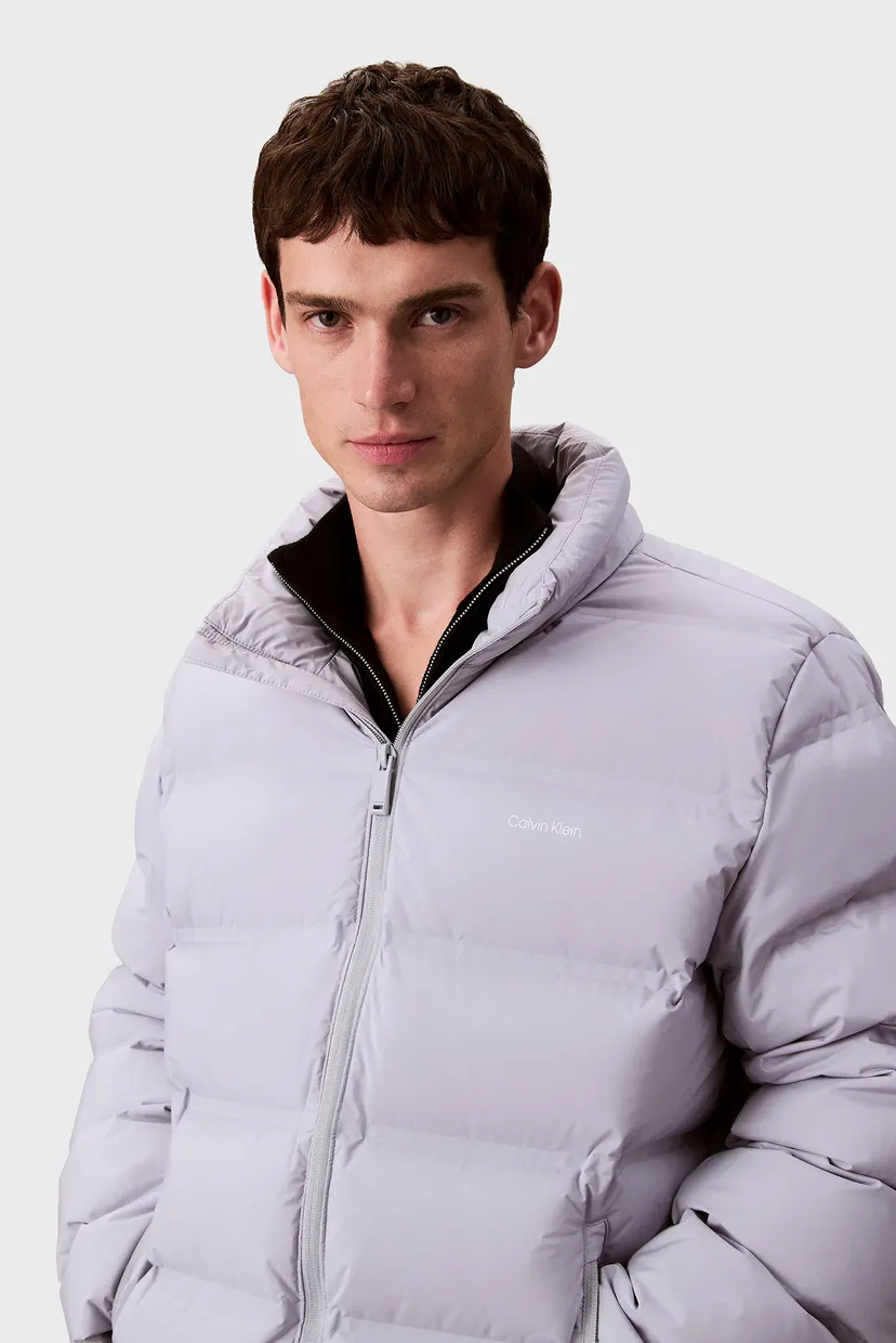 Чоловічий світло-сірий пуховик LS QUILTED BONDED 4