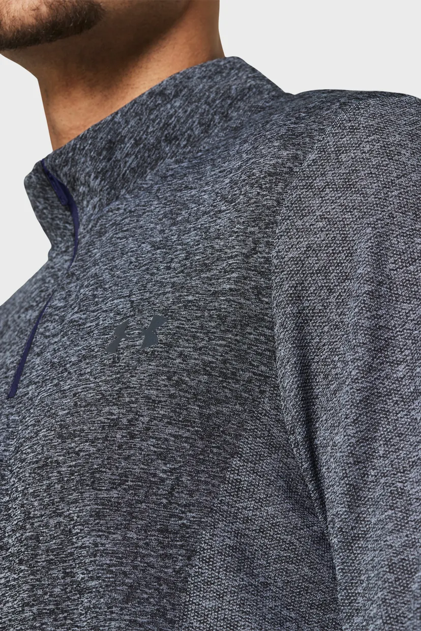 Чоловіча темно-сіра спортивна кофта UA SEAMLESS STRIDE 1/4 ZIP 3