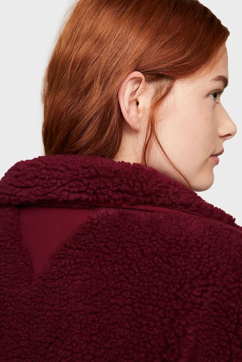 Женская бордовая куртка THC FAUX FUR VARSITY 5