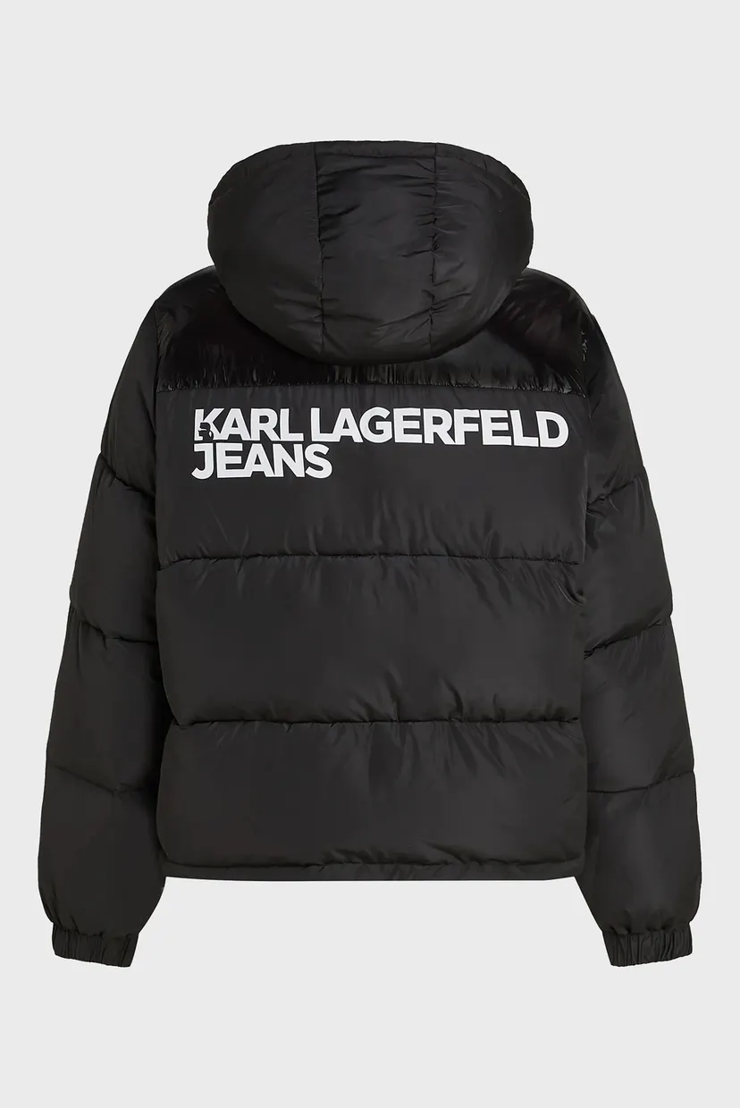 Чоловіча чорна куртка logo puffer 6