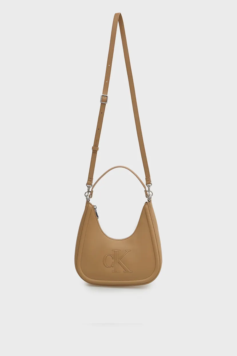 Женская бежевая сумка BOLD CK SMALL CRESCENT 5