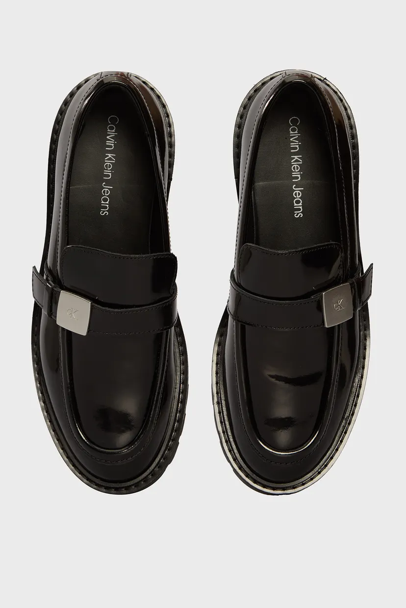 Женские черные кожаные лоферы FLATFORM SHOE DRIVER HDW 4