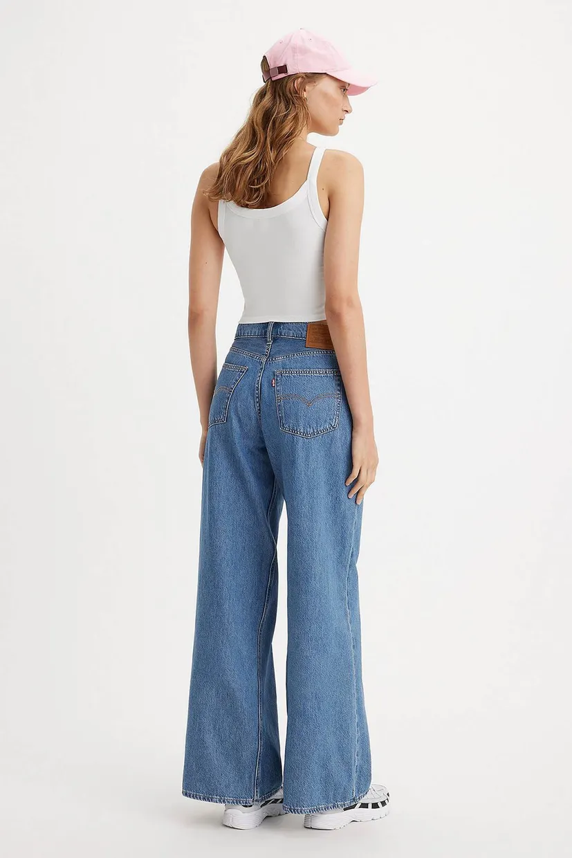 Женские синие джинсы Baggy Dad Wide Leg 4