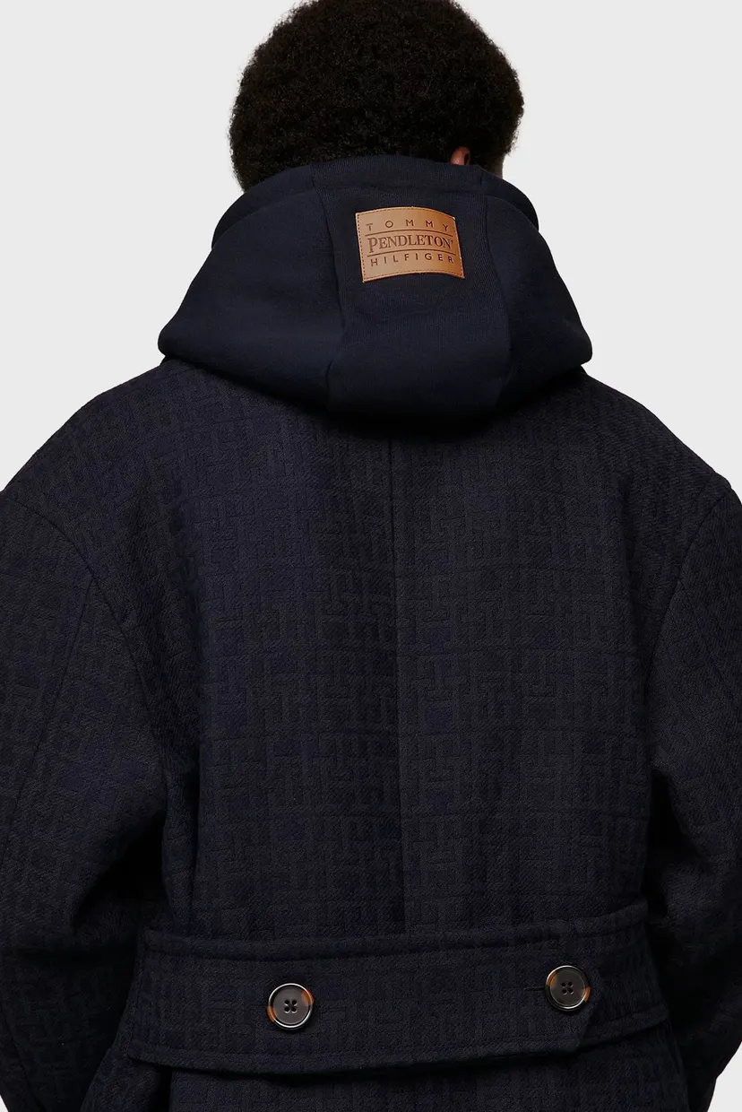 Темно-синє пальто з візерунком Tommy x Pendleton (унісекс) 7