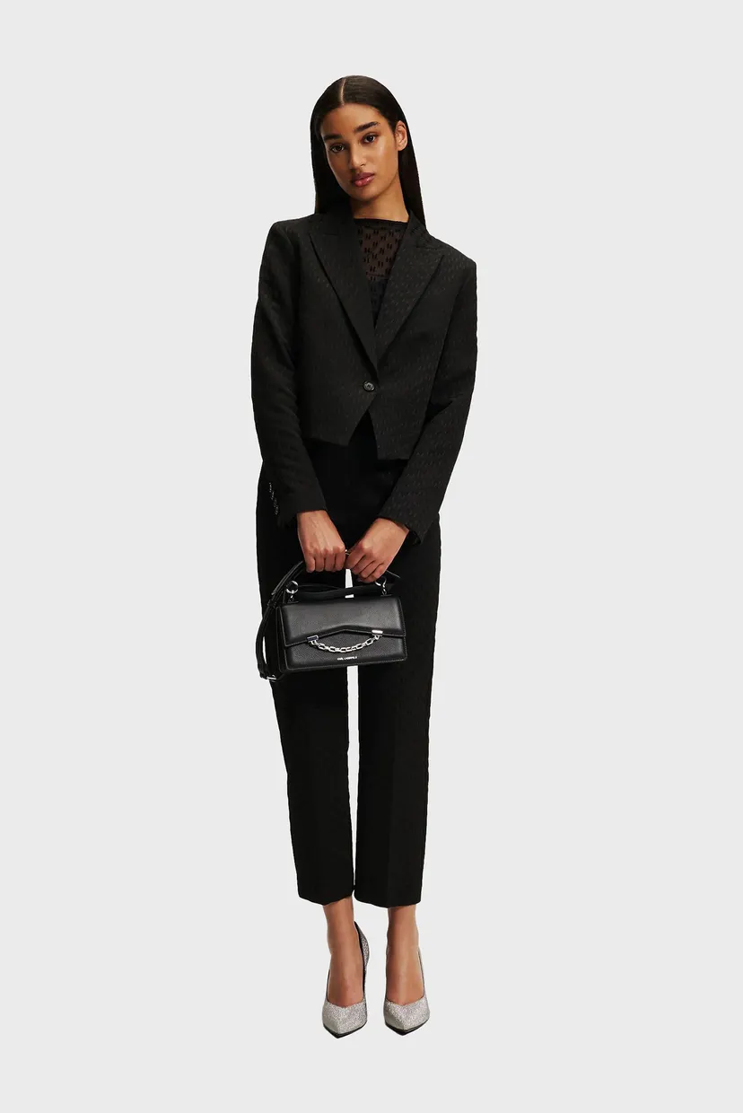 Женские черные брюки с узором MONOGRAM SUIT PANTS 4