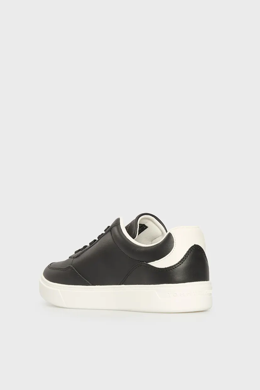 Жіночі чорні шкіряні снікерси CASUAL CUPSOLE 5
