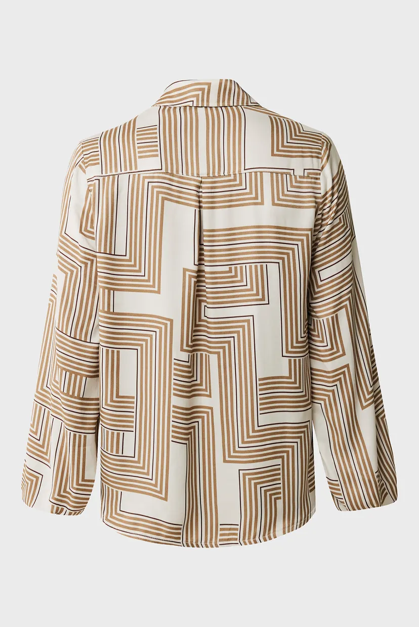 Женская бежевая блуза с узором Graphic blouse 6