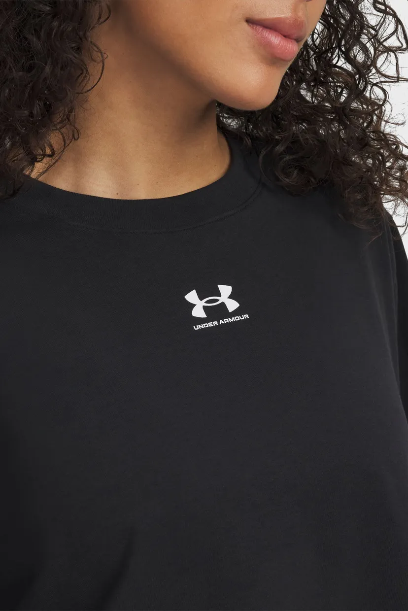 Жіноча чорна футболка UA Rival Boxy Tee Solid 3
