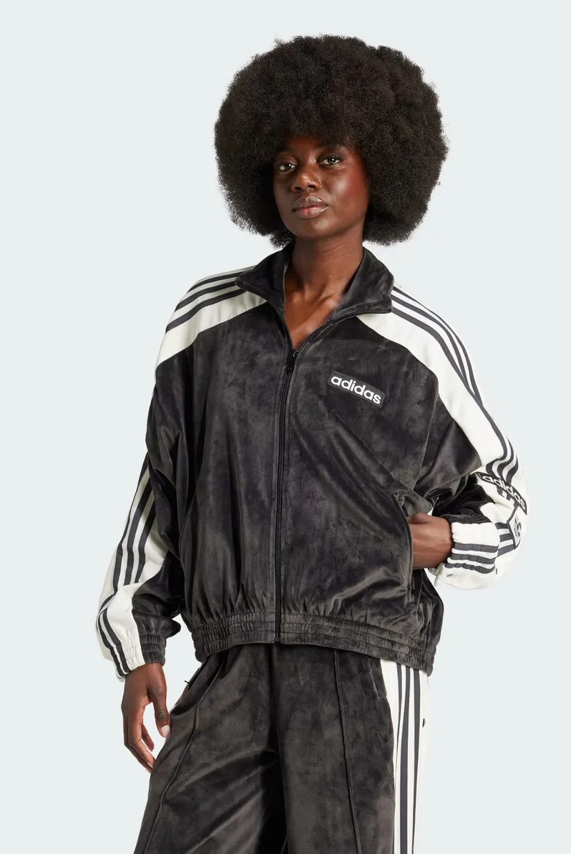 Жіноча чорна велюрова спортивна кофта Adibreak Velour adidas