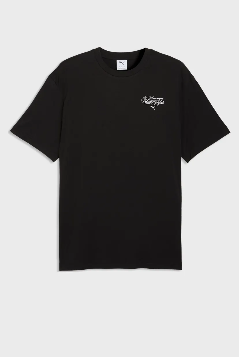 Мужская черная футболка Graphic Slogan Relaxed Tee Men 4
