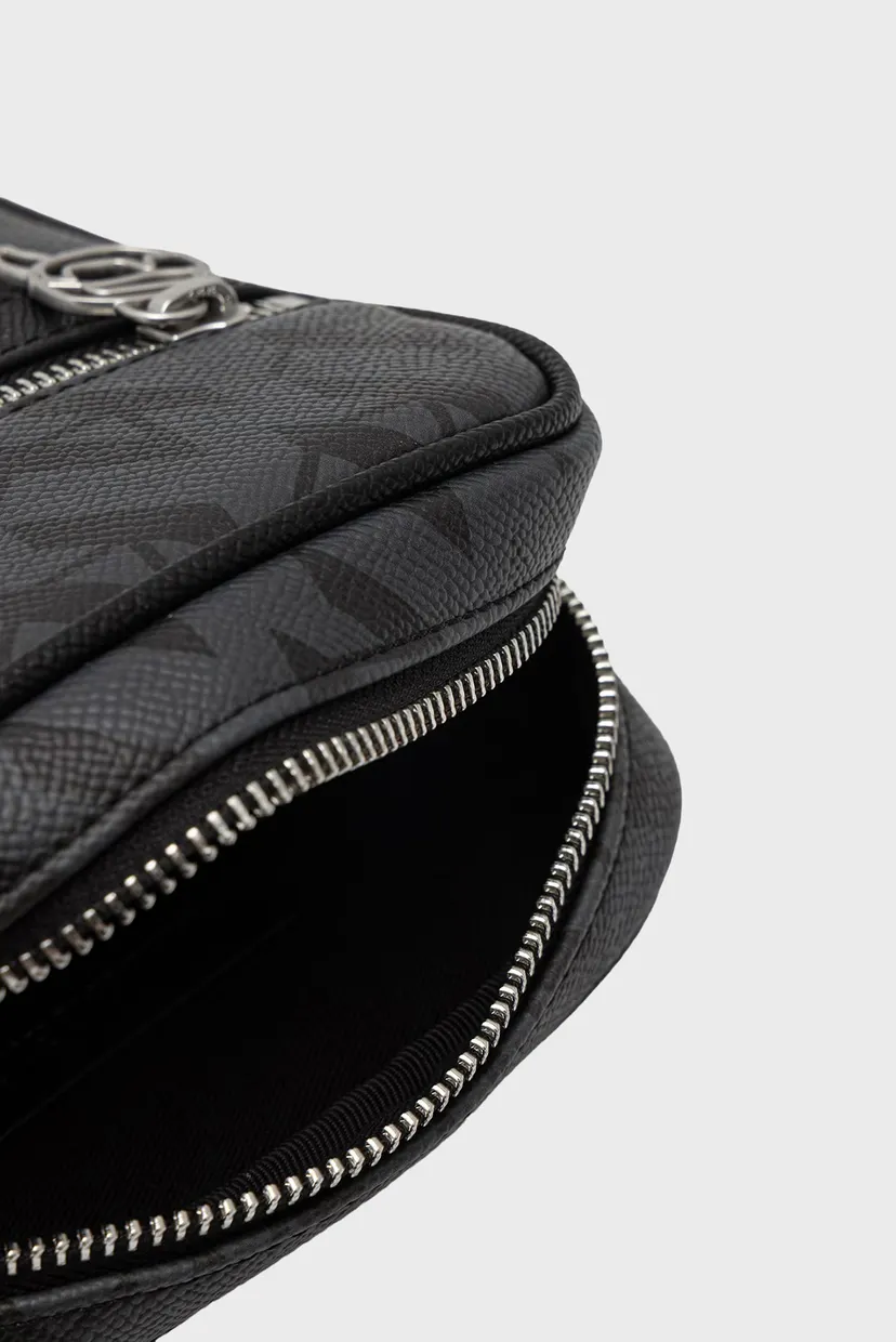 Мужская темно-серая сумка с узором 4