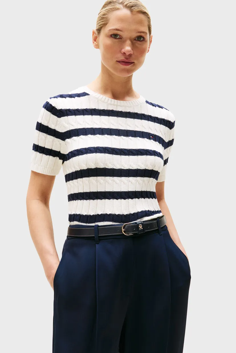 Женский джемпер в полоску CO CABLE MID Tommy Hilfiger WW0WW45656