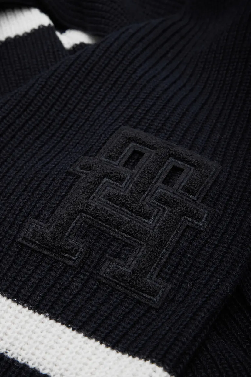 Мужской темно-синий шарф TH MONOGRAM SCARF 3