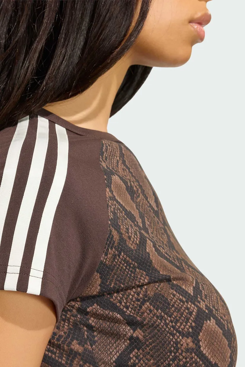 Жіноча коричнева футболка з візерунком SNAKE PRINT CALI 5