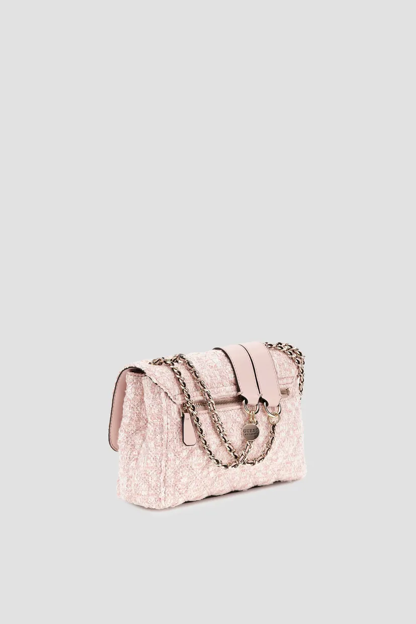 Женская розовая твидовая сумка Guess HWPP87.48200;PZM — MD-Fashion